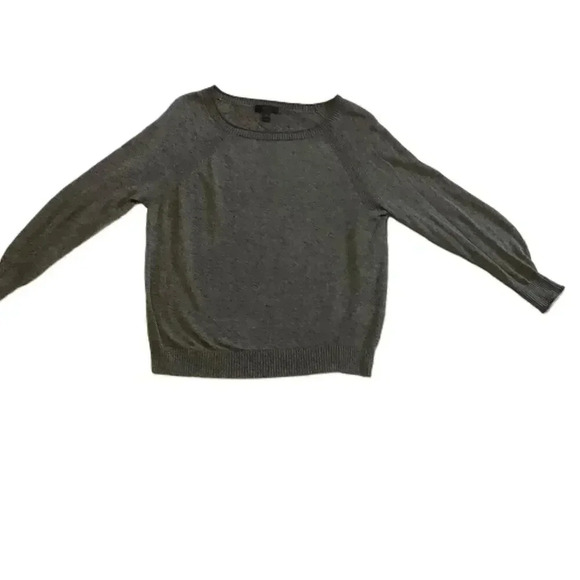 J.Crew Womens Charcoal Gray Thin Long Sleeve Crew Neck Linen Viscose Sweater XS - Picture 1 of 7